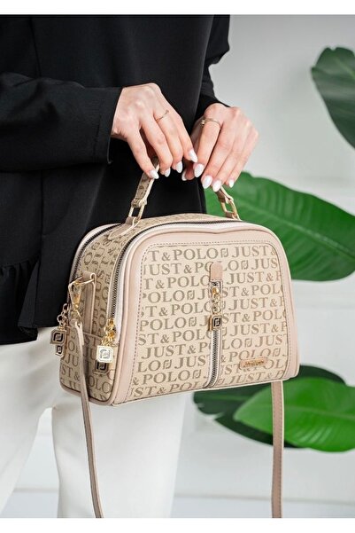 Just Polo Women's 4 Compartment Shoulder Bag with Adjustable Long Strap 2057