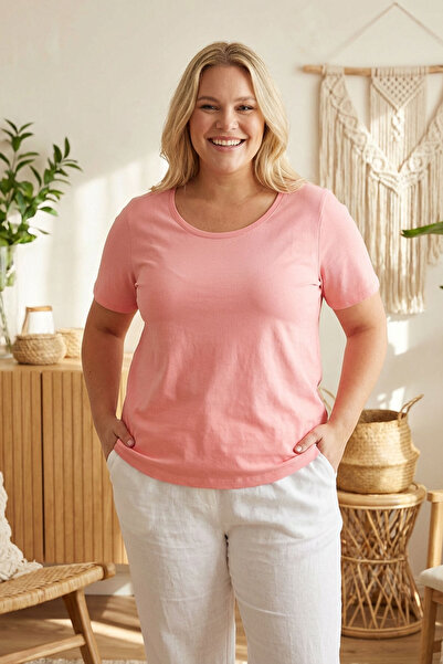 Stil Diva Plus Size Short Sleeve Basic T-Shirt 10971529