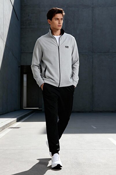 AIR JONES Hugo Gri Melanj - Siyah Jogger Erkek Eşofman Takım - 85198