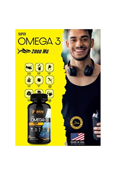 Body Builder Super Omega 3, 30 Vegetarian Softgel, 2000 mg, Brain Health