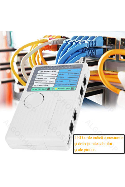 algoshop 4 in 1 USB/BNC/Rj11/Rj45 Remote Network Cable Tester, UTP STP Cable Tester for LAN Cable