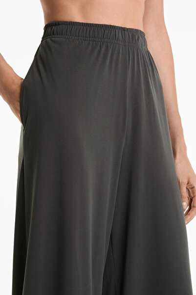 Oysho Wide-leg floaty crop trousers with modal