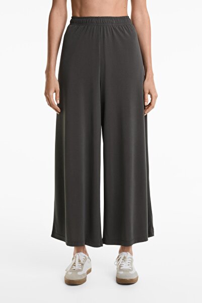 Oysho Wide-leg floaty crop trousers with modal