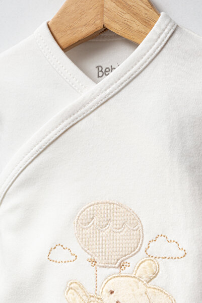 Bebitof My Baby Kumsal 100% Cotton 10-Piece Hospital Release Balloon Rabbit Cream 10110