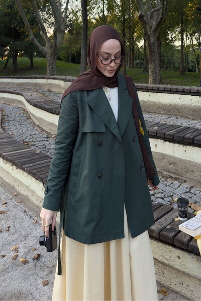 QANU Κοντό παλτό Mora Πράσινο