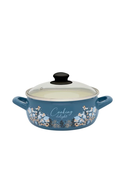 Metalac Oală emailată 2,9l cu capac de sticlă Cooking Delight, 20 cm