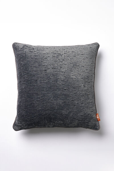 THE KUN غطاء وسادة مسطح بتفاصيل منسوجة ذاتياً من شونيلي - أنثراسايت