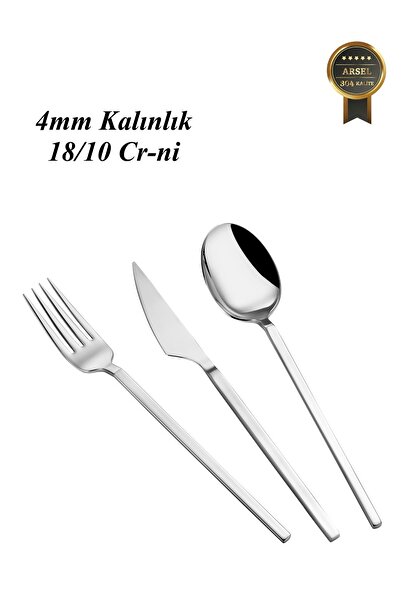 Arsel Venüs 72 Parça Kutulu Çatal Kaşık Bıçak Takımı 18/10 Kalite 4MM Premium Ağır Paslanmaz Çelik