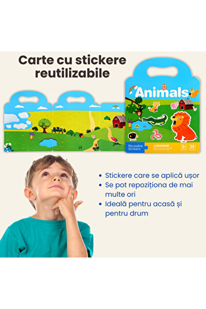 LUVLU Busy Book sensory book with reusable stickers, educational toy for children 3+