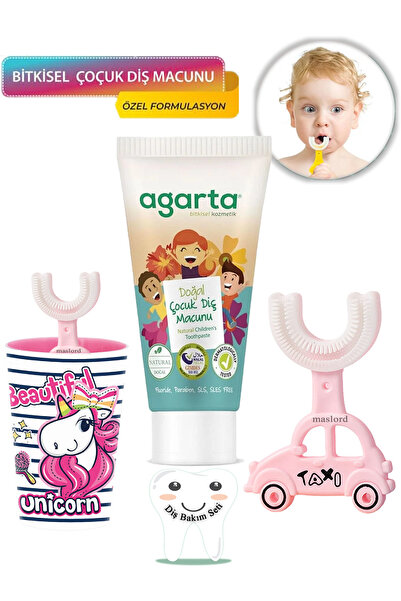 Mas Lord U Tipi Yeni Nesil Diş Fırçası Seti - Pembe Fırçalık + Pembe Araba 2-...