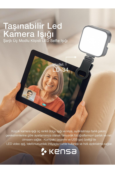 Kensa Şarjlı Çok Fonksiyonlu Ürün Çekim Işığı Rgb Softbox Fotoğraf Stüdyo Aydınlatması Cep Ledi