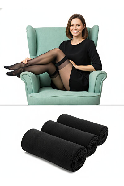 Müjde Original Women's Over-The-Knee Socks Shiny 20 Den 2 Li Flexible Soft Luxurious Thin Non-Slip Silky Texture