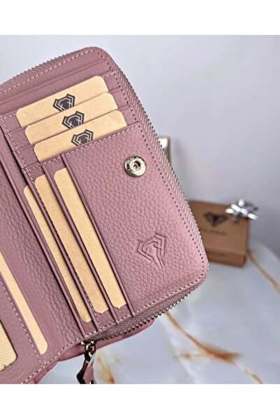 Fil Deri Γυναικείο πορτοφόλι πολυτελείας από γνήσιο δέρμα με φερμουάρ πολλαπλών διαμερισμάτων 2091