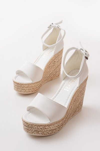 asmi shoes Women's Wedge Heeled Shoes Comfortable High Heels (11cm) White