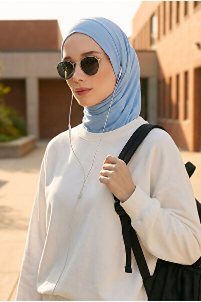 Aisha's Design قبعة من القطن الممشط مع خاصية إخفاء الرقبة وفتحة لسماعات الرأس...
