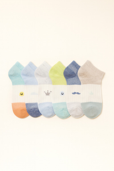 Katia&Bony Children's Tiny Patterned 6 Pack Step Socks Multicolored