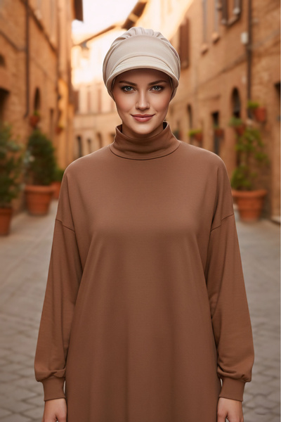 Aisha's Design قبعة شتوية مع حاجب للشمس، B-73O، بيج