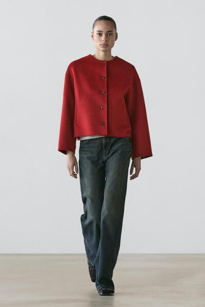 Massimo Dutti Dikişli yün karışımı ceket