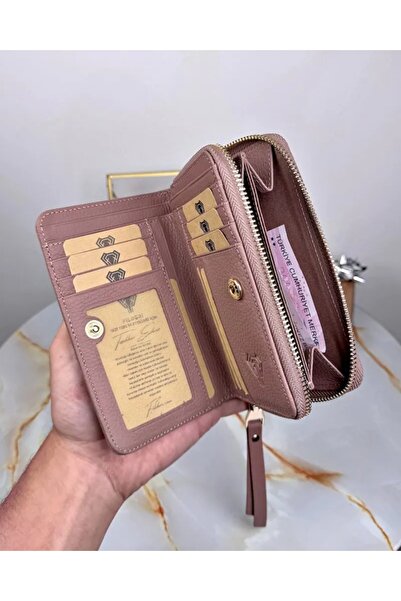 Fil Deri Γυναικείο πορτοφόλι πολυτελείας από γνήσιο δέρμα με φερμουάρ πολλαπλών διαμερισμάτων 2091