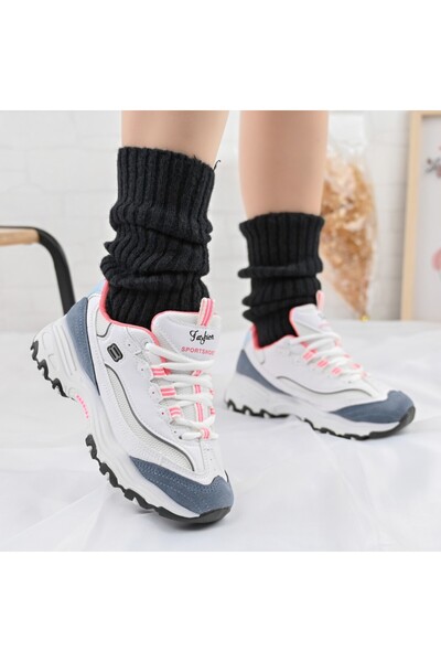 Tmall Pantofi sport de dama,Din Piele ecologica,D1351,Alb cu Albastru