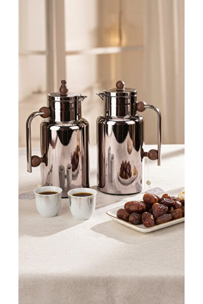 Generic Luxury silver thermos set – modern design and perfect thermal insulation, 1 liter capacity