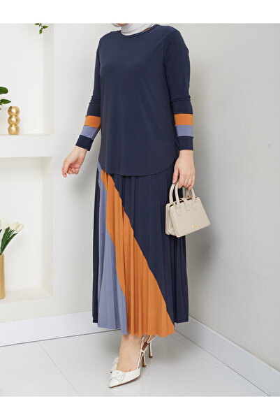 MODAMÜNASİP Υπέροχο διπλό κοστούμι με σανδί φούστα