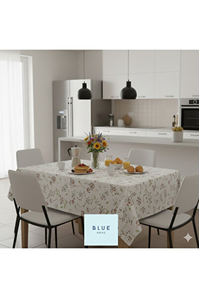 Blue Home 🆕 Fiesta Lux Pvc Fiber Tablecloth - Waterproof Modern Pattern Kitchen and Dining Table Cover.