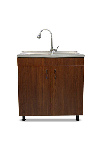 OEM Sink Cabinet with 2 Doors, Wenge, 80x82x50 cm, 18mm Chipboard, Adjustable Legs