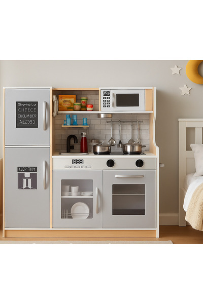 ideal STORE Ξύλινη Κουζίνα idealStore Νέα Κουζίνα Kruzel με Τηλέφωνο, Ψυγείο,...