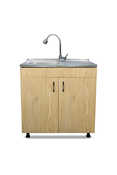 OEM Sink cabinet with 2 doors Sonoma 80x82x50 cm, 18mm chipboard, adjustable legs