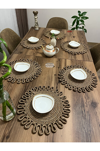 Namteks Jute,american service, runner, tablecloth, 6 flat-supla