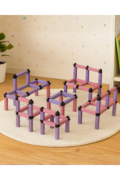 Woodika Toys Woodika Eğitici Ahşap Yapı Blokları - Salon Takımı - Montessori ...