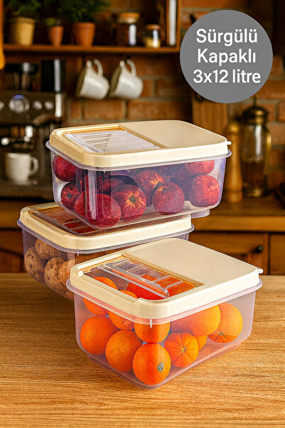 Nesto Home 12 لتر غطاء منزلق سهل متعدد الأغراض للأغذية والبقوليات وما إلى ذلك...