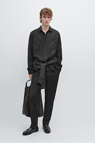 Massimo Dutti %100 yün flanel ince ceket