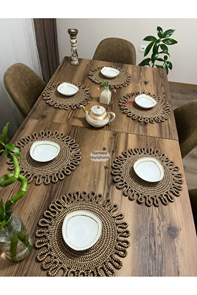 Namteks Jute,american service, runner, tablecloth, 6 flat-supla