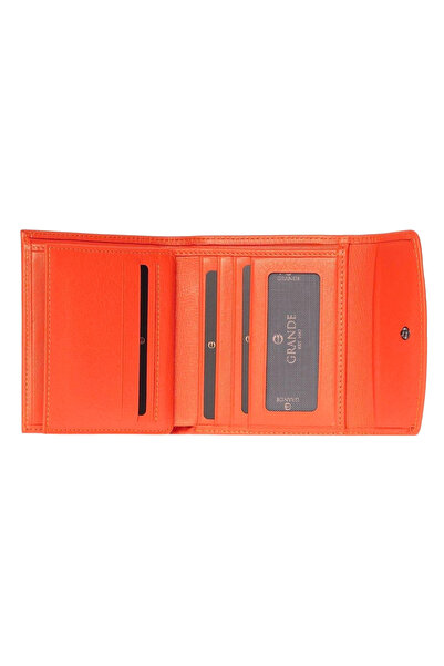 Grande Granda 2614 Genuine Leather Women's Wallet Multi-Compartment Stylish Design Red