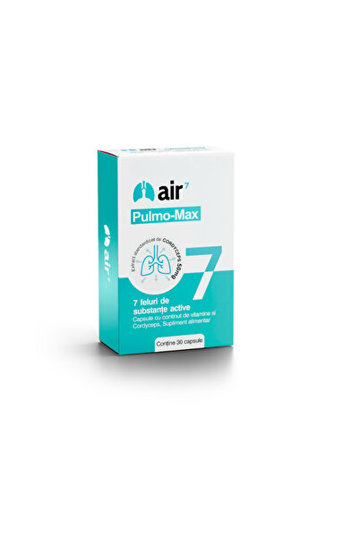 Air7 Supliment alimentar, Pulmo-Max, vitamine, minerale, pentru vitalitatea plamanilor, 30 tablete
