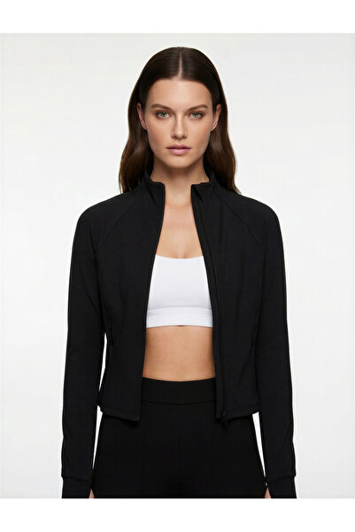 Koton εφαρμοστό Μακρυμάνικο φούτερ με φερμουάρ ψηλός λαιμός Sports