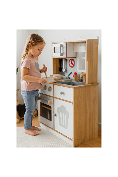 ideal STORE Πολυλειτουργική Ξύλινη Κουζίνα Premium LITTLE MASTER CHEF LUX, Ύψ...