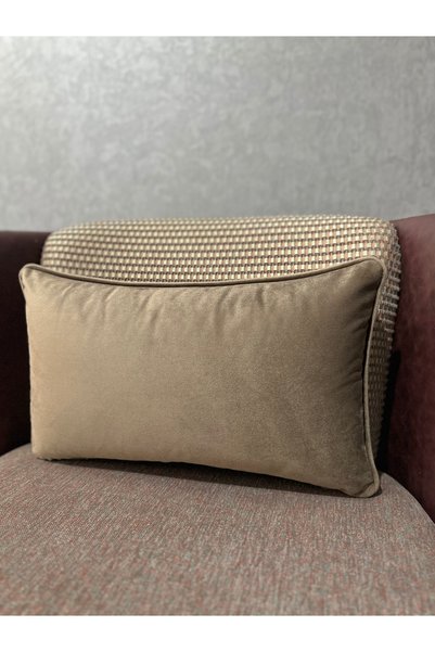 Fabricland Imported Silk Velvet Light Brown Color Throw Pillow Cover 30x50cm