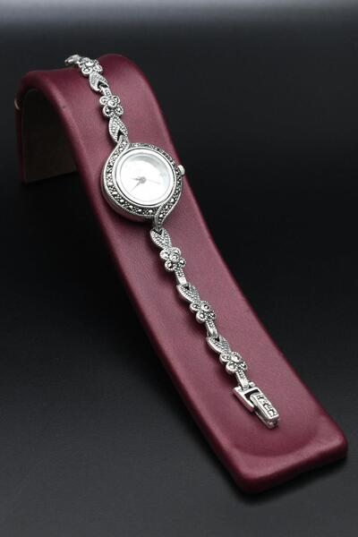 Prestige 925 Ayar Gümüş Kadın Saati (Kadın Gümüş Saat) Markazit Taşlı 902370