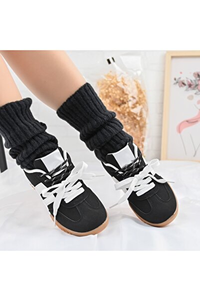 Tmall Pantofi Sport De Dama,Din Piele Ecologica intoarsa,D1411,Negru cu Alb