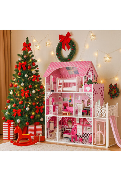 ideal STORE Casă de păpuși din lemn cu lift idealSTORE PALATUL PRINȚESELOR