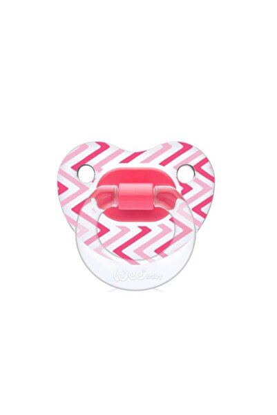 Wee Baby Şeffaf Desenli Damaklı Emzik No:2 6-18 ay Pembe