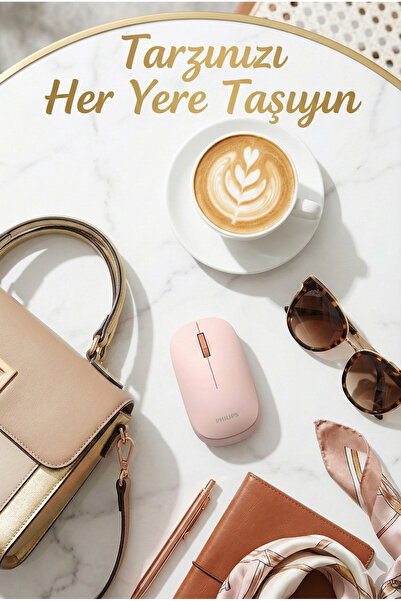 Philips Spk7438 Kablosuz Mouse Bluetooth Mouse Çift Mod Sessiz Mouse Pil Dahil Pembe Resmi Distribütör