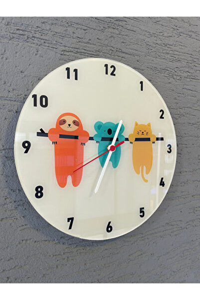 Keneth ساعة حائط ملونة للزينة - ساعة حائط بتصميم 3 حيوانات مع آلية صامتة |   ...