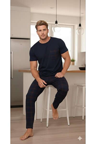 Sude HOMEWEAR FÉRFI KOCKÁS MINTÁS RÖVID UJJÚ PIZSÁMAKOSZTÓSZ