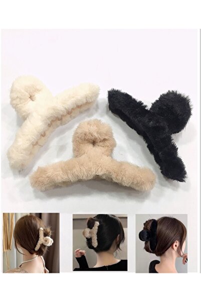 NEW HİLL مجموعة من 3 مشابك مشبك من القطيفة