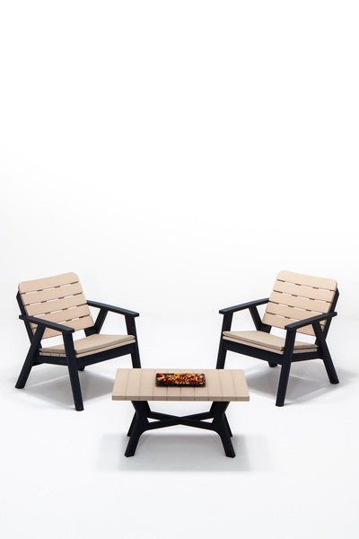 SANDALİE Sera 1+1+S Minderli Oturma Grubu / Bahçe - Balkon - Teras Mobilyası