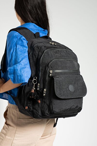 DUOMİNO حقيبة ظهر Fcstore Crinkle Fabric مقاومة للماء كبيرة الحجم باللون الأس...